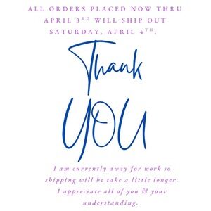 Delayed shipping this week then back to normal